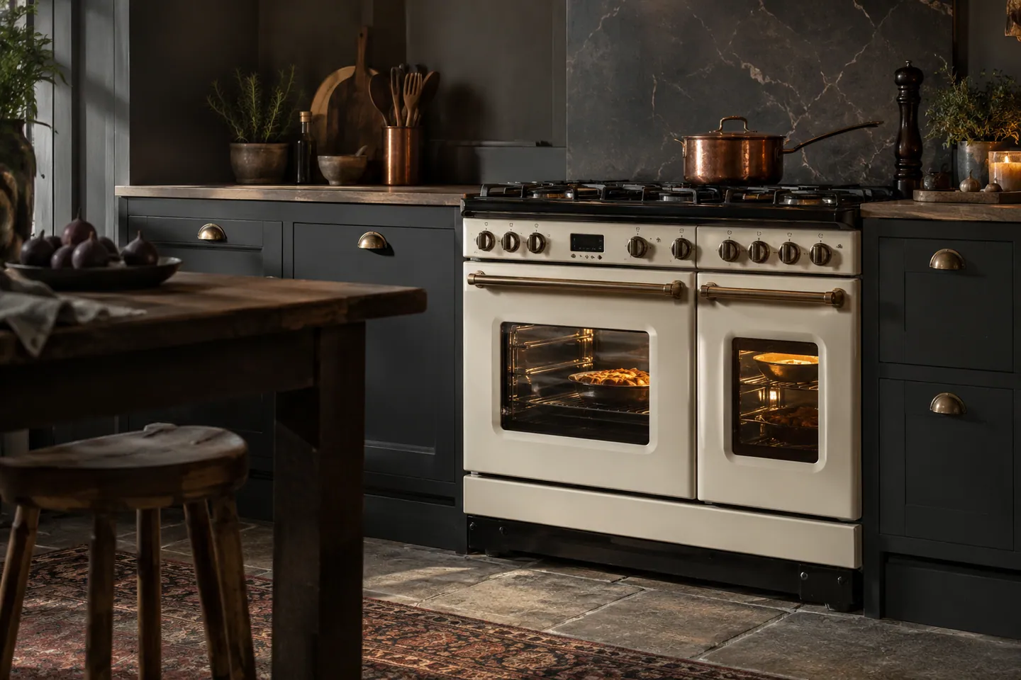 Range cooker and gas hob — AI-generated illustration